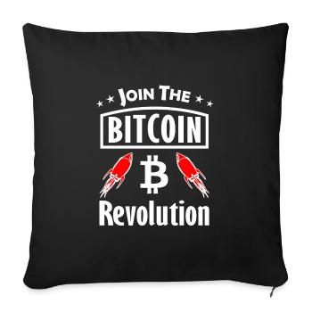 La révolution Bitcoin Rockets - Housse de coussin décorative 45 x 45 cm - noir - Devant