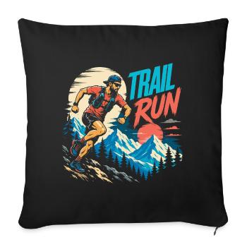 course sur sentier - Housse de coussin décorative 45 x 45 cm - noir - Devant