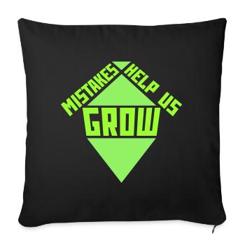Les erreurs nous aident à développer une croissance motivante drôle - Housse de coussin décorative 45 x 45 cm - noir - Devant