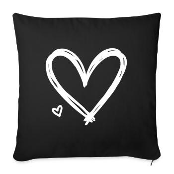 Heart - Sofa pillowcase 17,3'' x 17,3'' (45 x 45 cm) - black - Front