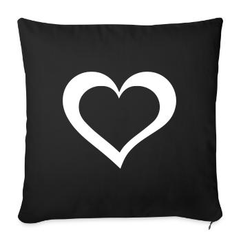 Cœur - Housse de coussin décorative 45 x 45 cm - noir - Devant