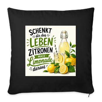 Zitronen  - Sofakissenbezug 45 x 45 cm - Schwarz - Vorne