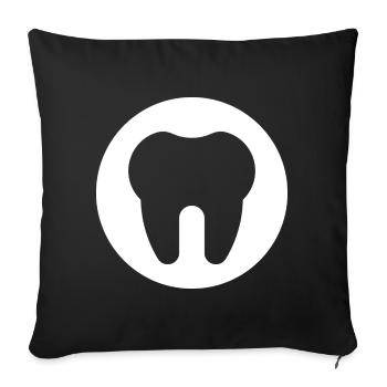 Dentiste, dentiste, cabinet dentaire - Housse de coussin décorative 45 x 45 cm - noir - Devant