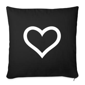 Heart - Sofa pillowcase 17,3'' x 17,3'' (45 x 45 cm) - black - Front