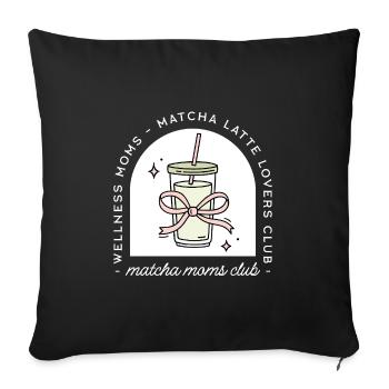 Amateurs de latte club des mamans matcha - Housse de coussin décorative 45 x 45 cm - noir - Devant