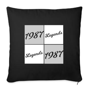 1987 Legends Kursive Quadrate - Sofakissenbezug 45 x 45 cm - Schwarz - Vorne