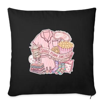 Soirée Pyjama Jeunes Filles - Housse de coussin décorative 45 x 45 cm - noir - Devant