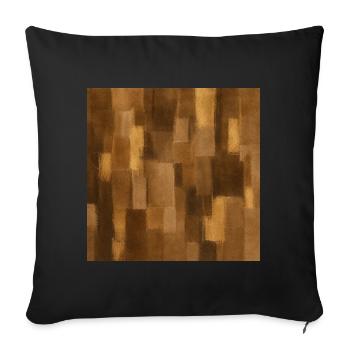 Abstrakter Brauner Flickenteppich - Sofakissenbezug 45 x 45 cm - Schwarz - Vorne
