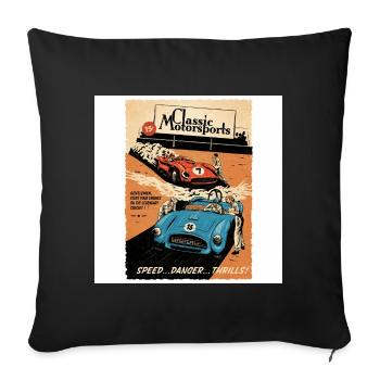 Sport automobile - Housse de coussin décorative 45 x 45 cm - noir - Devant