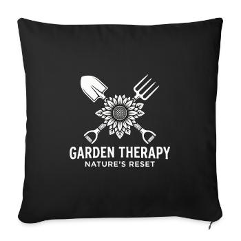 Garten Therapie Sonnenblume - Sofakissenbezug 45 x 45 cm - Schwarz - Vorne