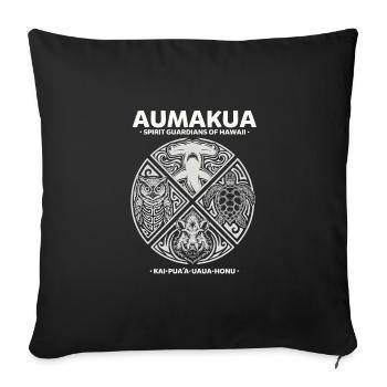 Hawaiianische Wächter-Aumakua-Spirituelle Totems - Sofakissenbezug 45 x 45 cm - Schwarz - Vorne