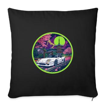Donnerpagode — Supersportwagen trifft auf das alte Japan - Sofakissenbezug 45 x 45 cm - Schwarz - Vorne