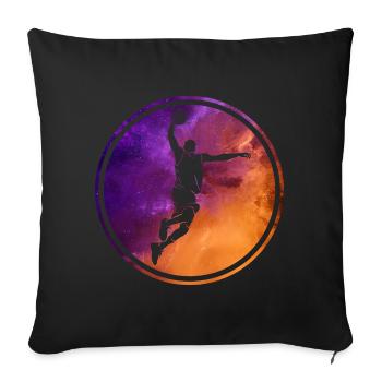 COOL BASKETBALLER BUNT BASKETBALL - Sofakissenbezug 45 x 45 cm - Schwarz - Vorne