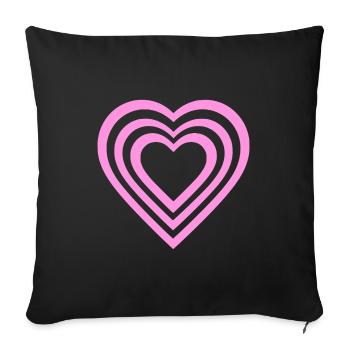 Heart - Sofa pillowcase 17,3'' x 17,3'' (45 x 45 cm) - black - Front