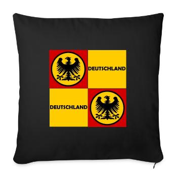 Deutschland Quadrat Wappen - Sofakissenbezug 45 x 45 cm - Schwarz - Vorne