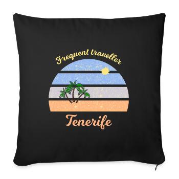 Häufiger Reisender Teneriffa - Sofakissenbezug 45 x 45 cm - Schwarz - Vorne