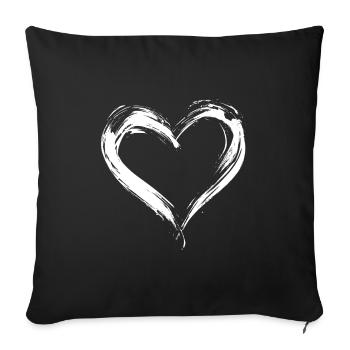 Heart - Sofa pillowcase 17,3'' x 17,3'' (45 x 45 cm) - black - Front