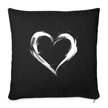 Heart - Sofa pillowcase 17,3'' x 17,3'' (45 x 45 cm) - black - Front