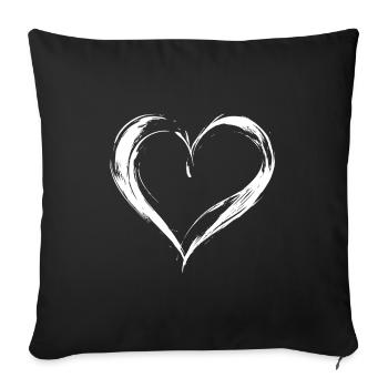 Cœur - Housse de coussin décorative 45 x 45 cm - noir - Devant