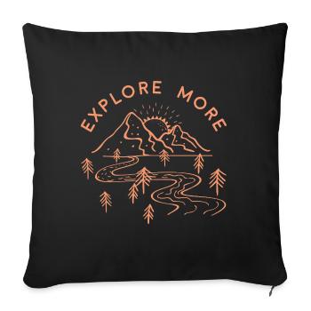explore-more-orange-design - Housse de coussin décorative 45 x 45 cm - noir - Devant