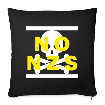 NO NZS, NEVER AGAIN, ANTI-FASCISM, NO AFD YELLOW - Sofa pillowcase 17,3'' x 17,3'' (45 x 45 cm) - black - Front