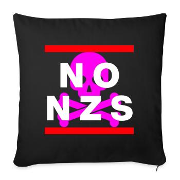 NO NZS, NEVER AGAIN, ANTI-FASCISM, NO AFD PINK - Sofa pillowcase 17,3'' x 17,3'' (45 x 45 cm) - black - Front