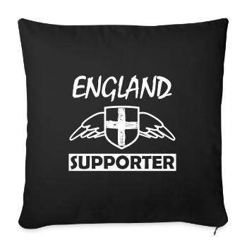 England Unterstützer mit Flügeln - Sofakissenbezug 45 x 45 cm - Schwarz - Vorne