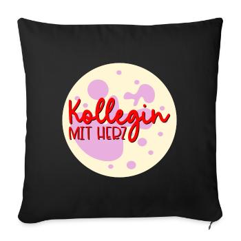 Danke Kollegin Herz - Sofakissenbezug 45 x 45 cm - Schwarz - Vorne