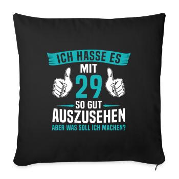 29 Jahre 29. Geburtstag Mann Frau 29 Jahre - Sofakissenbezug 45 x 45 cm - Schwarz - Vorne
