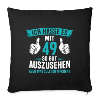 49 Jahre 49. Geburtstag Mann Frau 49 Jahre - Sofakissenbezug 45 x 45 cm - Schwarz - Vorne