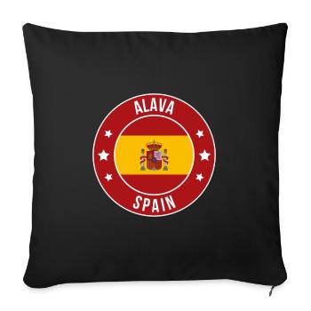 Drapeau circulaire d’Alava, Espagne - Housse de coussin décorative 45 x 45 cm - noir - Devant