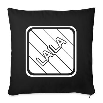 Laila - Sofa pillowcase 17,3'' x 17,3'' (45 x 45 cm) - black - Front