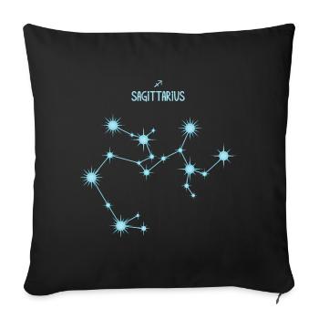 Sagittarius Zodiac Sign Star Constellation Blue - Sofa pillowcase 17,3'' x 17,3'' (45 x 45 cm) - black - Front