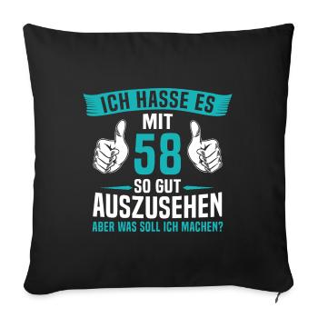 58 Jahre 58. Geburtstag Mann Frau 58 Jahre - Sofakissenbezug 45 x 45 cm - Schwarz - Vorne