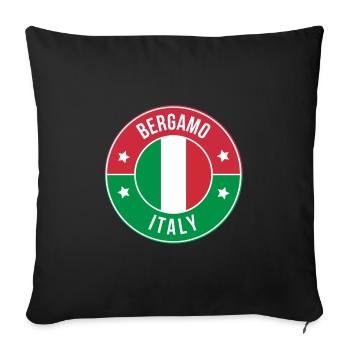 Bergamo Italy Circle Flag Badge - Sofa pillowcase 17,3'' x 17,3'' (45 x 45 cm) - black - Front