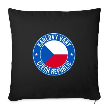 Karlovy Vary Czech Badge - Sofa pillowcase 17,3'' x 17,3'' (45 x 45 cm) - black - Front