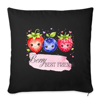Berry Best Friends Trio - Sofa pillowcase 17,3'' x 17,3'' (45 x 45 cm) - black - Front
