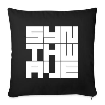 Synthwave Grid logo - Sofa pillowcase 17,3'' x 17,3'' (45 x 45 cm) - black - Front