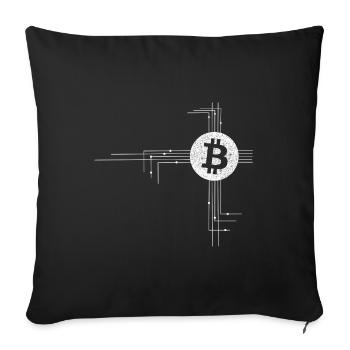 Bitcoin Circuitry Emblem - Sofakissenbezug 45 x 45 cm - Schwarz - Vorne