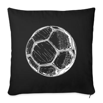 Dessin de ballon de football - Housse de coussin décorative 45 x 45 cm - noir - Devant
