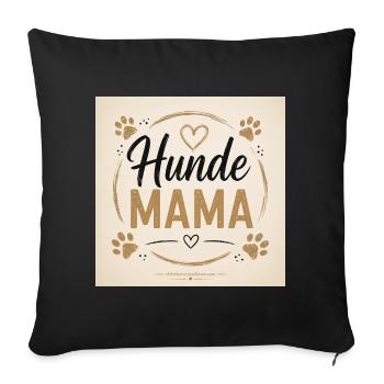 Hunde Mama Herzkreis Design - Sofakissenbezug 45 x 45 cm - Schwarz - Vorne