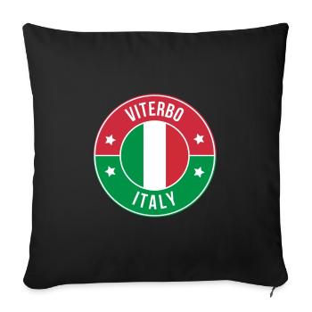 Viterbo Italy Badge Circle - Sofa pillowcase 17,3'' x 17,3'' (45 x 45 cm) - black - Front