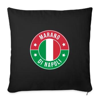 Marano di Napoli Round Emblem - Sofa pillowcase 17,3'' x 17,3'' (45 x 45 cm) - black - Front