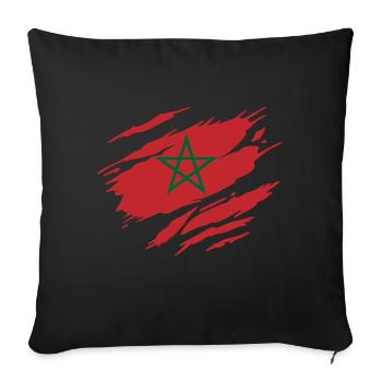 Maroc Drapeau du Maroc marocaine - Housse de coussin décorative 45 x 45 cm - noir - Devant