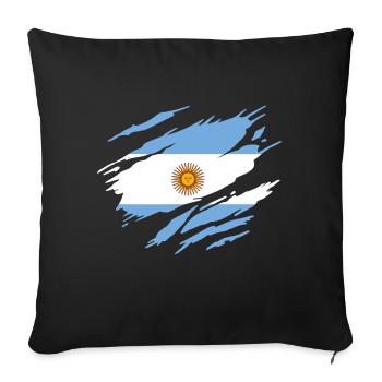 Argentine Drapeau Argentin Argentine - Housse de coussin décorative 45 x 45 cm - noir - Devant
