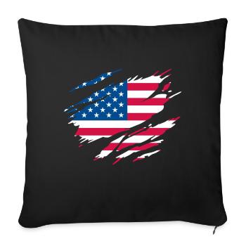 Amerikanische Flagge der Vereinigten Staaten - Sofakissenbezug 45 x 45 cm - Schwarz - Vorne