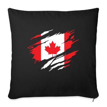 Canada Drapeau Canadien Canadienne - Housse de coussin décorative 45 x 45 cm - noir - Devant