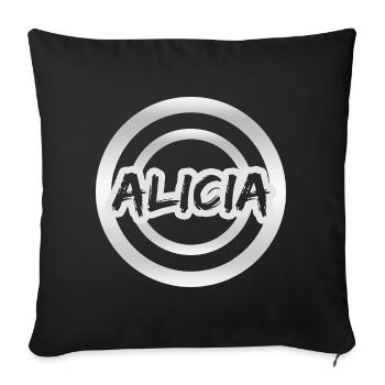 Cadeau pour Alicia - Housse de coussin décorative 45 x 45 cm - noir - Devant