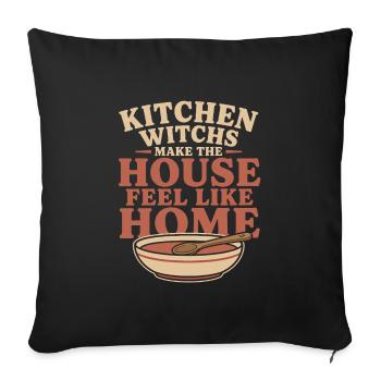Kitchen Witch Soup Witch Cozy Witch Gift - Sofa pillowcase 17,3'' x 17,3'' (45 x 45 cm) - black - Front