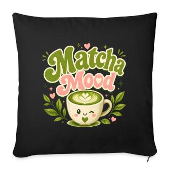 Charme Matcha Mood Latte - Housse de coussin décorative 45 x 45 cm - noir - Devant